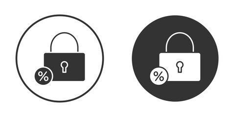Fixed rate mortgage icon vector graphics in black and white color