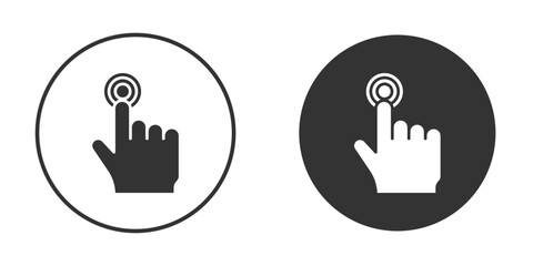 Finger control icon vector graphics in black and white color