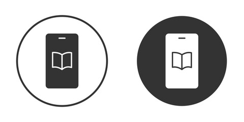 Ebook icon vector graphics in black and white color