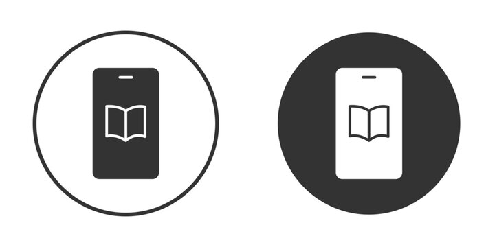 Ebook icon vector graphics in black and white color