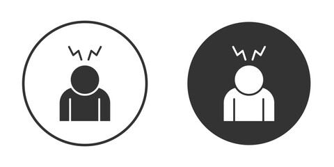 Depression icon vector graphics in black and white color