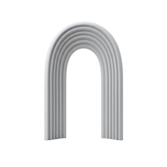 Modern white ribbed arch