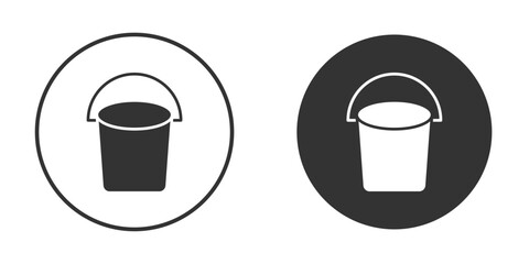 Bucket icon vector graphics in black and white color