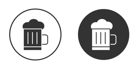 Beer icon vector graphics in black and white color