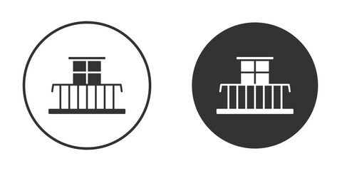 Balcony icon vector graphics in black and white color