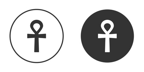 Fototapeta premium Ankh icon vector graphics in black and white color