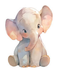 Fototapeta premium PNG Elephant illustration watercolor children's.