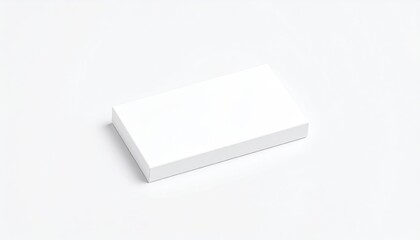 Blank white rectangular box on white surface