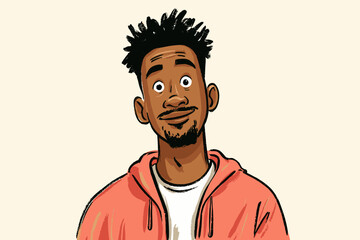 African American man smiling in hoodie with cheerful expression  