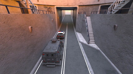 パトカー　3DCGレンダリング  © tsuneomp