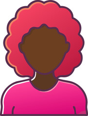 Obraz premium vector illustration of a woman UX user icon with curly hair