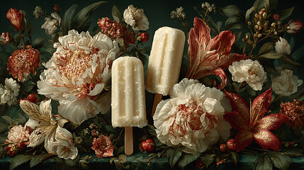 Ice: A Flat Lay of Refreshing Frozen Treats