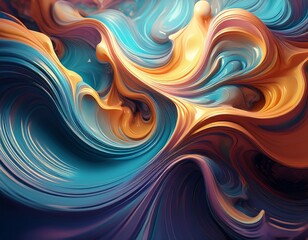 a fluid abstract wallpaper background resembling liquid swirls 3d