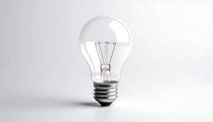 A single incandescent light bulb against a plain white background