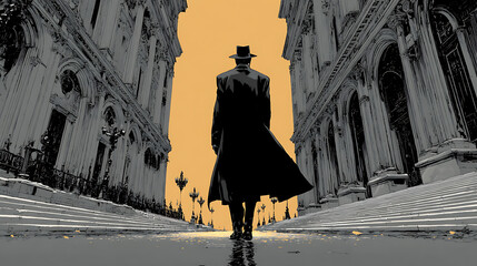 woman walking in the city