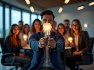 Une équipe unie autour d'une idée lumineuse et novatrice
