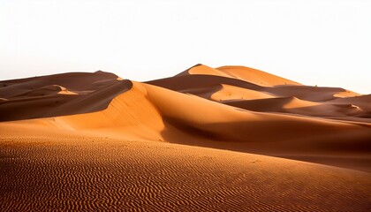 mesmerizing landscape of desert isolated on white background