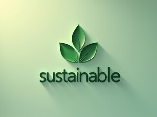 Design écoresponsable avec feuilles vertes et message durable affirmé
