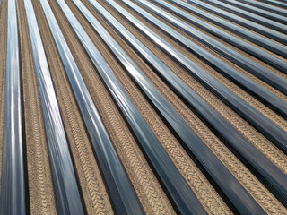 Frisch angelegtes Spargelfeld mit Folie