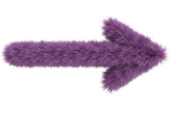 Isolated Furry Purple Arrow Directional Sign Fluffy Indicator