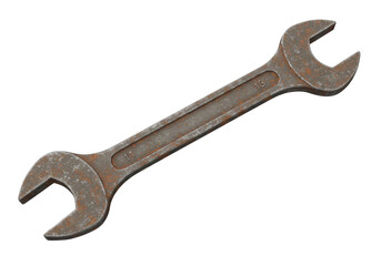 Isolated Rusty Vintage Wrench Tool for Repair and Maintenance