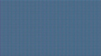 Blue background of pixel screen close up. Abstract texture of monitor display with visible rbg subpixels. Technology grid concept.