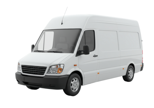 Isolated White Delivery Van