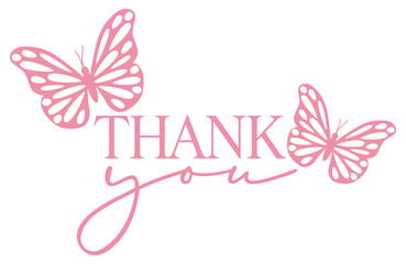 Thank You | Butterfly Thanks Artwork | Vector Illustration