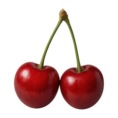 PNG Fresh red cherries with stem