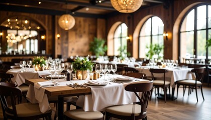 Fototapeta premium Elegant dining hall interior