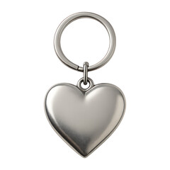 PNG Metallic heart keychain design.