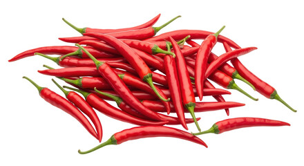 Isolated Pile of Red Chili Peppers