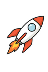 AI-generated flat vector illustration of a retro space rocket launch