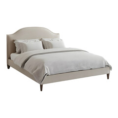 A photorealistic render of a comfortable Bed featuring refined detailing, elegant construction, and minimalist styling, isolated on transparent background