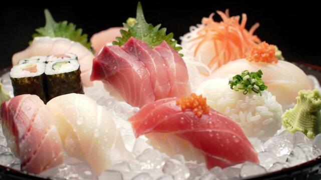 Authentic Japanese Sushi and Sashimi Platter