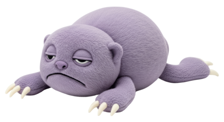 Isolated Sad Purple Bear