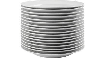 Isolated Stack of White Plates