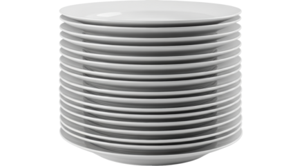 Isolated Stack of White Plates