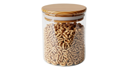 Isolated Cereal in Glass Jar