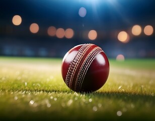 cricket ball in motion with blurred background