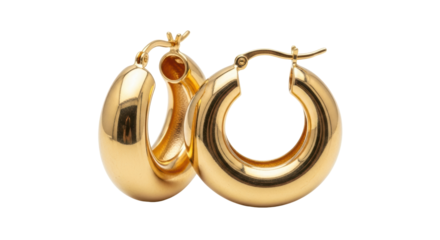 Isolated Cartoon Golden Earrings