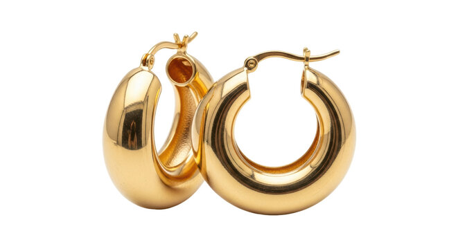 Isolated Cartoon Golden Earrings