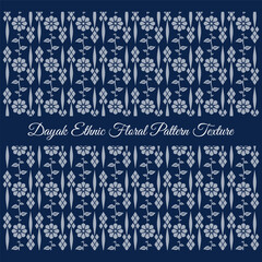 blue Dayak Ethnic Floral Pattern Texture