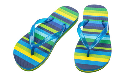 Isolated Striped Flip Flops