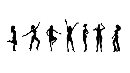 Empowered Female Silhouettes in Bold Poses for Feminine Strength Themes