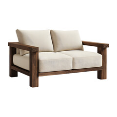 A photorealistic render of a stylish Outdoor Sectional featuring flexible arrangements, modern lines, and functional comfort, isolated on transparent background