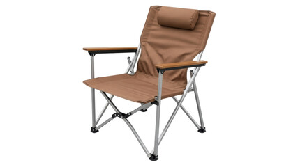 Isolated Tan Folding Camping Chair