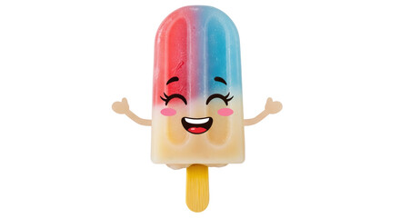Isolated Smiling Popsicle Cartoon Character