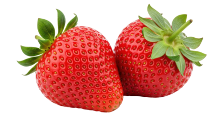 Isolated Two Strawberries