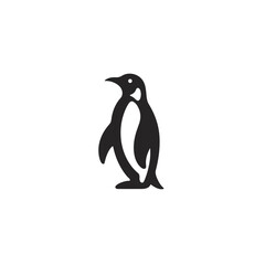 Naklejka premium A stylized vector icon of a standing emperor penguin.